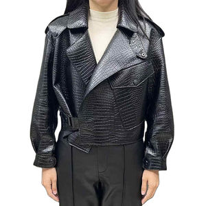 Veste en cuir véritable pour femmes, cuir souple véritable, vestes pour femmes en noir, qualité 100% chez Nurak en 2026 - Product Image 1
