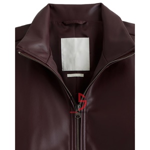 Chaqueta de Invierno para Mujer, de Alta Calidad, en Cuero Genuino, Tejida, con Relleno de Poliéster, Transpirable, Impermeable y Resistente al Viento, con Patrón Sólido - Product Image 5