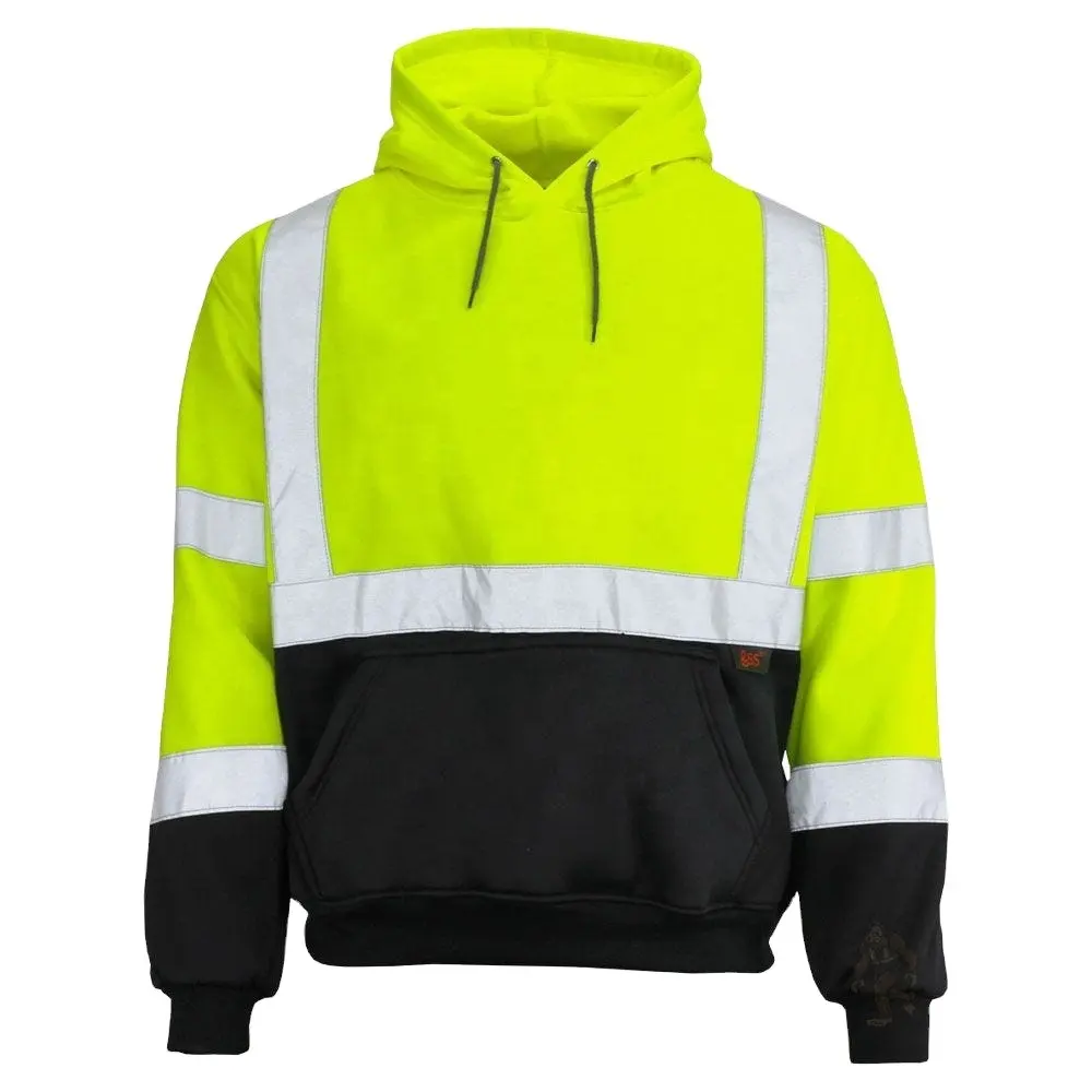 High Visibility Reflective Light Hi Vis Hoodie Jacket Safety Workwear Hi Vis Hoodies For Men