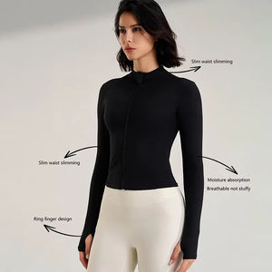 Veste de yoga pour femmes, style haut de gamme, chaude, hiver, séchage rapide, coupe-vent, douce, durable, légère, veste de yoga pour femmes - Product Image 5