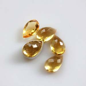 ลูกแพร์สีเหลืองมะนาวธรรมชาติขนาด10X14มม. อัญมณีตัดเหลี่ยมเพชรพลอย Citrine สำหรับทำเครื่องประดับ - Product Image 1