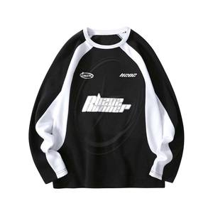 เสื้อสเวตเตอร์กันลมกันความร้อนสำหรับผู้ชาย, เสื้อสเวตเตอร์แขนยาวลายกราฟิกสีโอเวอร์ไซส์สำหรับผู้ชาย - Product Image 1