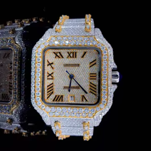 Montre Hip Hop Vvs Moissanite à mouvement automatique en acier inoxydable faite à la main de haute qualité en Inde - Product Image 1