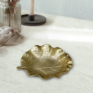 Plateau décoratif en aluminium à motif traditionnel Plateau décoratif en forme de feuille d'or Plateau décoratif en aluminium à motif de feuille d'or - Product Image 2