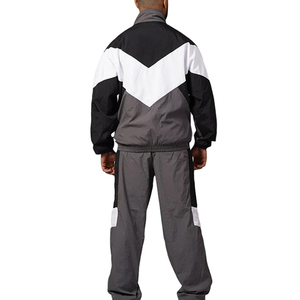 Survêtement en nylon de haute qualité imprimé, taille plus, coupe-vent, demi-zip, ensemble deux pièces à manches longues pour hommes - Product Image 2