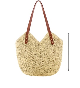 Sac de paille tissé à une épaule pour dames Sac tissé à la main Sac de paille Crochet Macramé Sacs de plage directement du fournisseur indien - Product Image 1