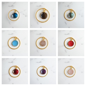 Colgante de abalorio de bisel de piedras preciosas de cuarzo ahumado redondo de 10 MM-Colgante DIY chapado en oro de 14K-Encantos de plata 925 al por mayor - Product Image 2