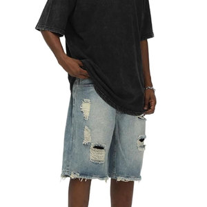 Vêtements décontractés avec logo personnalisé Shorts vieillis pour hommes à vendre Shorts vieillis vintage en coton à vendre - Product Image 1