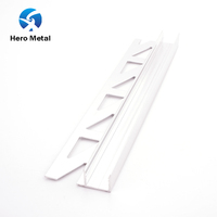 Profilé d'angle en métal en forme de F pour carrelage, 2,5 m, en aluminium doré, pour décorations, longueur personnalisable