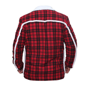 Hot Selling Red Black Faux <b>Shearling</b> Motorcycle <b>Jacket</b> Casual Style Polyester/Cotton Zipper Winter Windproof OEM Service - Product Image 4