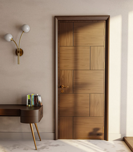 Puerta Interior Moderna de MDF Sólido de Alta Calidad, Minimalista, de PVC, Resistente al Agua, con Aislamiento Acústico, para Dormitorio - Product Image 5