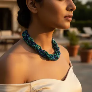 Collier religieux en perles de jade turquoise pour femme, style quotidien et idéal pour offrir - Product Image 1