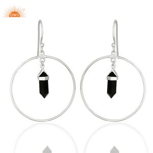 Latest Design 925 Sterling Silver Natural Black Onyx Gemstone Dangle Earring Custom Jewelry For Women Gift For Her - Product Image 4