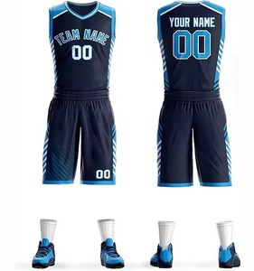 Nouveaux uniformes de basket-ball imprimés en polyester réversible personnalisés de grande taille ensembles de basket-ball sublimés en maille de sport - Product Image 2