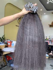 Yaki Straight <b>Afro</b> Straight Texture <b>Wigs</b> Bundles Highest Material Remy Virgin Hair Weft Unprocessed Human Hair Extensions - Product Image 6