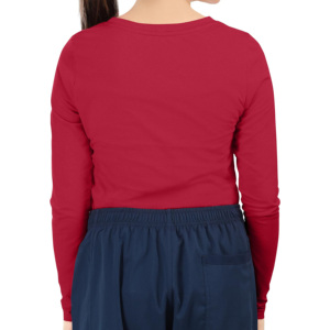 Nouveaux styles 2024 – Blouse infirmière personnalisable à manches longues et col rond pour femme, en jersey extensible et coupe ajustée, avec logo personnalisable, qualité supérieure - Product Image 5
