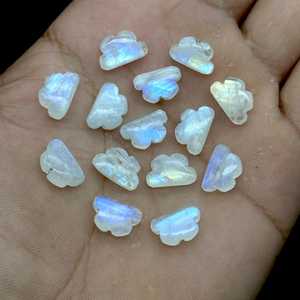 ลูกปัดรูปเมฆพระจันทร์สีรุ้งฉูดฉาดเครื่องลางอัญมณีรูปก้อนเมฆแกะสลักเรียบ - Product Image 5