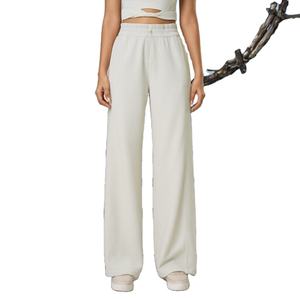 Nouveau pantalon de jogging taille haute décontracté et ample pour le fitness, avec poches latérales, motif à carreaux, en polyester/coton - Product Image 2