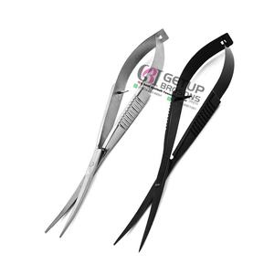 Tijera profesional de resorte de Plasma negro para cejas, instrumento de belleza de logotipo personalizado de Color plata y acero inoxidable - Product Image 6