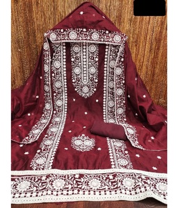 New Designer <b>Wedding</b> and Festival Wear Fancy Thread Embroidery Work Salwar Kameez <b>Suit</b> with Semi Modal Heavy Work Dupatta Set - Product Image 1