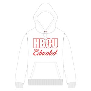 Felpa con cappuccio da uomo bianco HBCU felpa con cappuccio in ciniglia rossa e disegno ricamato stile di vita greco abbigliamento personalizzato College - Product Image 2