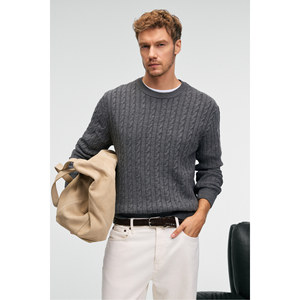 Pull en tricot à col rond pour homme GRIMELANGE VINTLACE, motif tricoté, coupe classique - Product Image 3