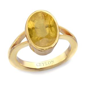 Certified Natural Yellow Sapphire Pukhraj Gemstone <b>Rings</b> Oval Cut Diamond with Bezel Setting for Everyday Wear - Product Image 1