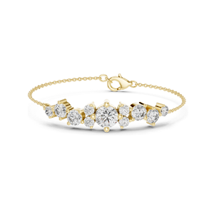 Bracelet en diamant de laboratoire 3,03 CT, taille brillant rond, or 18 carats, 14 carats, 10 carats et argent 925, options or rose, or jaune, or blanc - Product Image 1