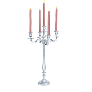 Candelabro de 5 brazos de tamaño alto de aluminio y Metal de último diseño, candelabro Chapado en plata para centro de mesa de boda, decoraciones de mesa - Product Image 5