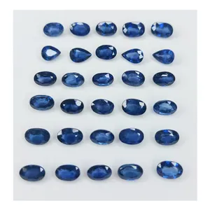 보석 만들기를 위한 정밀한 질 100% 자연적인 6x4mm 크기 타원형 모양 왕 파란 색깔 85 캐럿 파란 사파이어 느슨한 원석