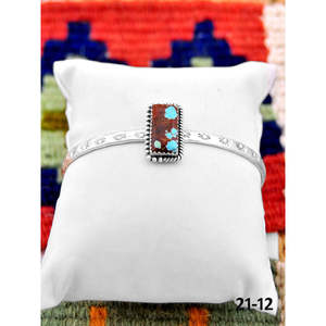 Southwest Handmade No.8 Fashion <b>Cuff</b> <b>Bracelet</b> Turquoise & Sterling <b>Silver</b> Elegant & Stylish - Product Image 3