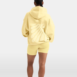 Sudadera con Capucha Extra Grande para Mujer, 100% Algodón Orgánico, con Logotipo Personalizado Bordado, Estilo Francés, con Bolsillo, Informal, Deportiva - Product Image 3