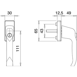 Aluminum 35mm F1 Window Handle 1003/2035 <b>with</b> Lockable EDI Natural Color Resin <b>Frame</b> - Product Image 3
