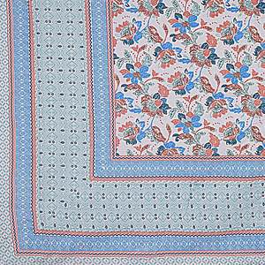 Juego de Sábanas y Fundas de Almohada con Estampado Floral 100% Algodón Azul Cielo (3 Piezas) - Product Image 5