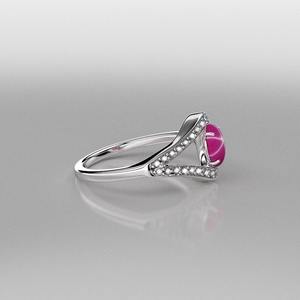 แหวนแต่งงานและทับทิมดาวลินดี้เงินสเตอร์ลิง925เครื่องประดับชั้นดีพร้อมแหวนแฮนด์เมด boundation เพชร - Product Image 6