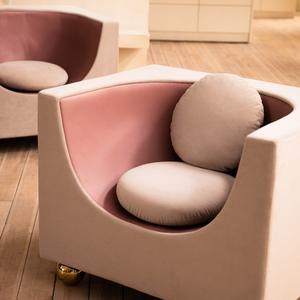 Modern Classic Single Seat Cube Bubble Sofa Elegant <strong>Pink</strong> <strong>Occasional</strong> Lounge <strong>Chair</strong> for Apartment Hotel Villa - Product Image 3