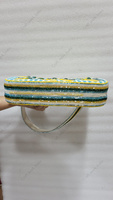 Tas Selempang Motif Lemon Berhias Manik-Manik Buatan Tangan India, Clutch Mewah Buatan Tangan, Dompet Wanita untuk Pesta Malam Musim Panas, Kapasitas Besar