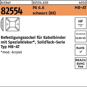 Base de Montaje para Gestión de Cables R 82554 10-38x38 Poliamida 6.6 Negro 100 Piezas HELLERMANNTYTON - Product Image 1