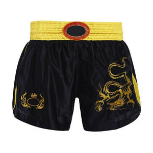 Pantalones cortos de boxeo Muay Thai de estilo personalizado con patrón personalizado con uniformes de boxeo rojo azul y pantalones cortos de satén de boxeo 2024 - Product Image 4