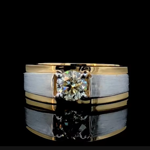 Bague pour homme en diamant de laboratoire de 1,00 carat, or massif 14 carats, certifiée IGI, solitaire - Product Image 3