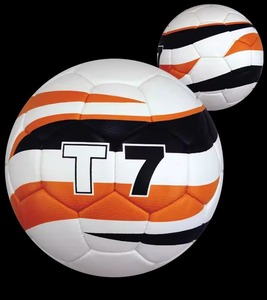Ballon de football d'entraînement de match jaune néon bleu blanc taille cinq Football durable en cuir Pu - Product Image 3