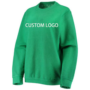 Sudadera de cuello redondo liso con logotipo personalizado en blanco de gran tamaño cálido 70% algodón 30% poliéster - Product Image 5