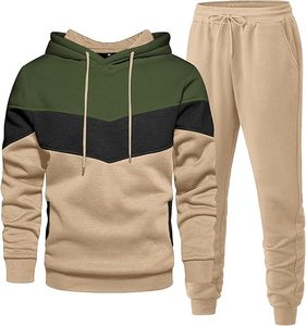 Ensemble de survêtement sportif unisexe en polaire respirant avec capuche pour l'hiver, personnalisable en couleur et logo - Product Image 1
