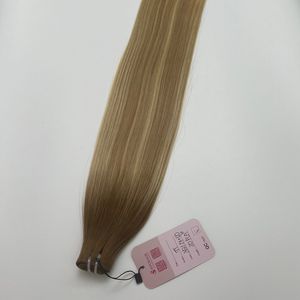 Qualité de luxe 100% Remy Top Virgin Extension vietnamienne 20 pouces droite 20/27 + 60 Balayage trame couleur Machine frisée 1B Raw - Product Image 6