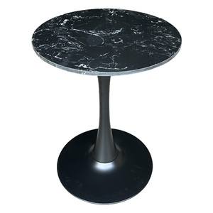 Mesa de Comedor Redonda Tulip CFD68122 de 60x60cm, Extensible, con Tapa de Mármol con Diseño de Nubes para Uso en Bares - Product Image 1