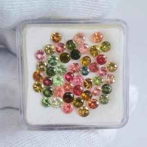 Piedra de turmalina Natural certificada de 3,5mm, piedras preciosas calibradas sueltas de corte redondo facetado para hacer joyas, ajuste de anillo a granel - Product Image 5