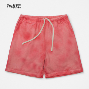 Shorts de bain pour hommes haut de gamme en Spandex/Polyester, écologiques, blancs, effet délavé, coupe droite, séchage rapide, respirants, service OEM - Product Image 1