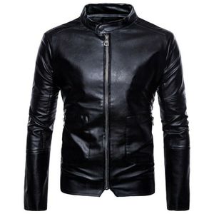 Venta al por mayor EE. UU. Tamaño Hombre Chaqueta de cuero más terciopelo Abrigo de invierno Chaquetas Motocicleta Pu Faux - Product Image 4
