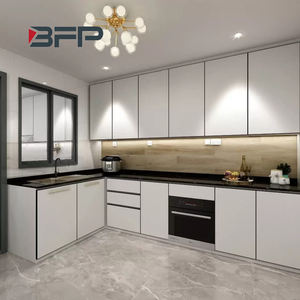 BFP Prix d'usine Couleur pure Laque mate Cuisine Panneau plat Porte en verre Pénurie avec lumières LED <span class=keywords><strong>et</strong></span> île normale - Product Image 3