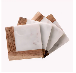 Juego de posavasos de mármol de madera Fábrica Personalizar Posavasos de madera Alfombrillas y almohadillas para el hogar Posavasos Venta más vendida - Product Image 6